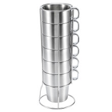 Kaffeetassen Set 6 Tassen Edelstahl Verbrühschutz