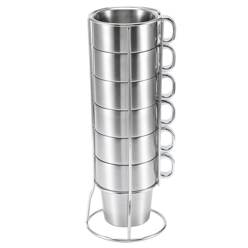 Edelstahl Kaffeetassen Set 6 Tassen 1