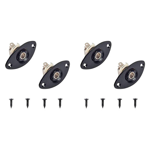1/4Inch Oval Dented Electric Guitar Jack Output Plate Socket Jackplate,4Pack