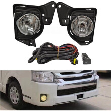 Faros Antiniebla Delanteros para Hiace 2014 2015 2016, Cubierta de Cableado, Rejilla, Halógeno, Cromado