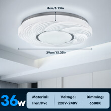 (36W, 1PC) Cool White LED Ceiling Light, Milky White Structure Design, Simple Master Bedroom Ceiling Light, Circular Starry Sky Pattern