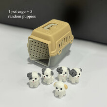 Set Of 6 (1 Random Pet Cage And 5 Random Pets), Brand New Mini Pet House - Portable Mini Dog Crate