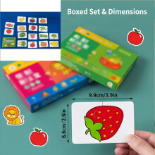 (Plant Veg) Toddler Memory Game/16 Puzzle Cards, Including Animals, Vegetables, Fruits, Food, Vehicles, Daily Necessities, Early Childhood