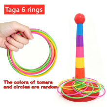 (6 rings) Rainbow Ring Throwing Game, Colorful Ring Throwing Toy, Interactive Indoor/Outdoor Toy, Sports Ring Throwing Set, Great Party