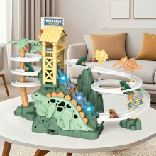 (1 Set) Dinosaur Climbing Slide Music Toy Youth Building Blocks Maze Track Roller Coaster Toy Children's Track Game Puzzle Stairs