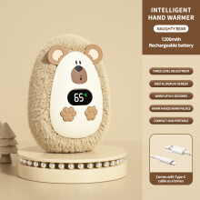 (NAUGHTY BEAR) Plush Hand Warmer Winter Mini Portable Three-speed Adjustment Battery Life Long-lasting Smart Temperature Control Hand Warmer