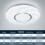 (18W, 1PC) Cool White LED Ceiling Light, Milky White Structure Design, Simple Master Bedroom Ceiling Light, Circular Starry Sky Pattern 5
