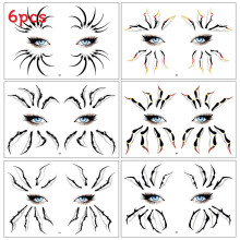 Autocollants de fête transfert d'eau tatouages visage jambe d'araignée pour souvenirs de voyage Halloween