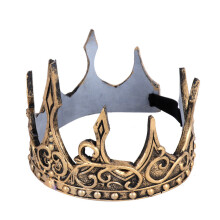 (Gold) Medieval King Crown Prop With Rubber Material For Halloween Stage Accessories Costume Decor