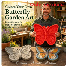 (Butterfly)Garden Stepping Stone Mold With Butterfly Bee Pumpkin Design For Projects Craft