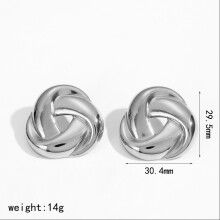 (Silver B) Stainless Geometry Modern Steel Jewelry Women Durable Coating Fashion Accessory