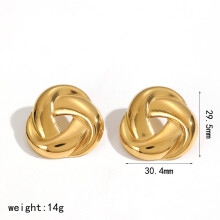 (Gold B) Stainless Geometry Modern Steel Jewelry Women Durable Coating Fashion Accessory