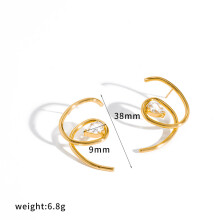 (Style G) Steel Stylish Stainless Ear Pendants Minimalist Design Collection Women Jewelry