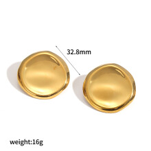 (Green) Chic Circular Stainless Steel Ear Jewelry With Satin Finish For Daily Women Wear