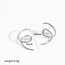 (Style H) Steel Stylish Stainless Ear Pendants Minimalist Design Collection Women Jewelry