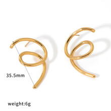 (Style F) Steel Stylish Stainless Ear Pendants Minimalist Design Collection Women Jewelry