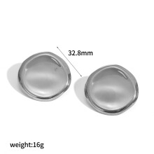 (Silver) Chic Circular Stainless Steel Ear Jewelry With Satin Finish For Daily Women Wear
