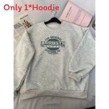 (Oatmeal, 2XL) Hoodie Loose Women With Letter Print Fleece Material For Casual Style Fall Winter
