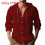 (Red,S)Camisa con capucha de moda para hombre con algodón transpirable de lino para ropa de primavera y verano 1
