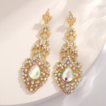Water Oversized Drop Earrings For Women Alloy Craft Summer Style Evening Attire