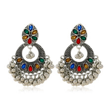 (Silver) Artistic Ethnic Jewelry With Alloy Flower Motif And Sparkling Women For Stones