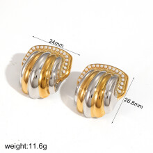 (Style A) Steel Stainless Ear Accessories With Geometric Shape And Gold Plating Women For