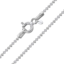 Amberta 925 Sterling Silver 1 mm Ball Chain Necklace for Men Women | Silver Dog Tag Chain for Men | Beaded Necklace for Women
