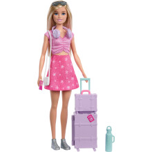 Puppenmodell - Barbie - Malibu Abenteuer ohne Grenzen mit Reisegepäck - Ab 3 Jahren