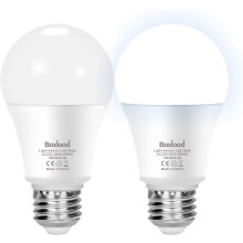 Boxlood Dawn Till Dusk Light Bulbs, 9W 60Watt Equivalent E27 Light Sensor LED Bulbs, Daylight 6000K, Smart Automatic On/Off