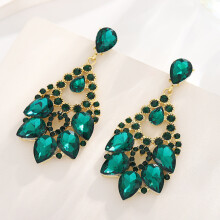 (Green) Geometric Alloy Fashion Earrings Women Spring Trendy Accessories Gift Jewelry