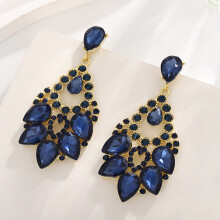 (Blue) Geometric Alloy Fashion Earrings Women Spring Trendy Accessories Gift Jewelry
