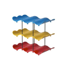 (3 Floor)Organisateur de tasses en plastique en forme de vague créative avec rangement multicouche pour cuisine