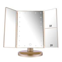 deweisn Lighted Vanity Makeup Mirror with 3X/2X/1X Magnification, 21 LED Lights and Touch Screen Dimmable Mirror