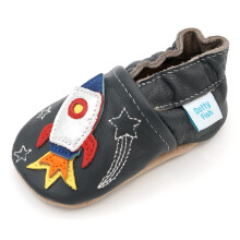 Dotty Fish Soft Sole Leather Baby Shoes - Barefoot, Non-Slip, Unisex