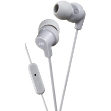 JVC In-Ear Headphones Sweat Proof Earphones with Built-In Remote and Mic for Call Handling, Grey