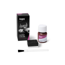 Kaps Super Color, Dye for Natural, Faux Leather and Fabric, Paint for Shoes, Boots and Bags with Sponge and Brush (156 - Morello Cherry)