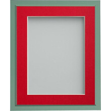 Frame Company Drayton Range 5x5-inch Green Picture Photo Frame with Red Mount For Image Size 3.5x3.5-inch