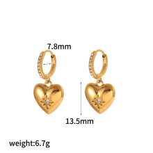 (Gold C) Sophisticated Drop Geometric Earrings With Sparkling Zircon For Womens Fashion