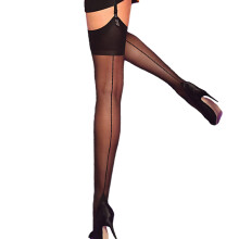 Sheer Seamed Stockings Women Plus Size Suspenders Fully Fashioned Nylon UK