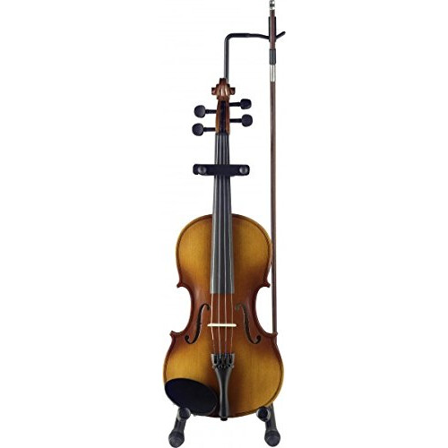 Stagg SV-VN Foldable Violin & Viola Stand with Bow Hook, Black 1