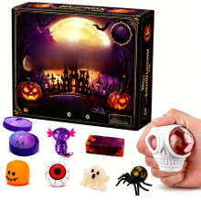 (Halloween Set 8 C)Stress Relief Squishy Toy Pack With Halloween Themes Advent Calendar Blind Box Countdown