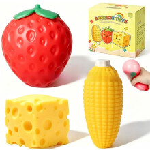 (Fruit Set 3)Stress Relief Squishy Toy Pack With Halloween Themes Advent Calendar Blind Box Countdown