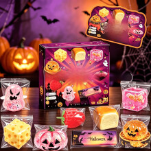 (Set 8 A)Stress Relief Squishy Toy Pack With Halloween Themes Advent Calendar Blind Box Countdown
