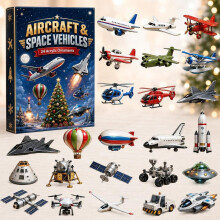 (Spacecraft)Aircraft Advent Calendar With 24 Aviation Pieces For Holiday Decor And Ideas Gift