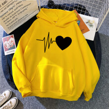 (Yellow, 5XL) Hoodie With Feminine Graphic Design And Long Sleeves For Daily Spring Wear