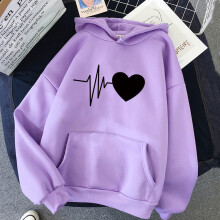 (Purple, 5XL) Hoodie With Feminine Graphic Design And Long Sleeves For Daily Spring Wear