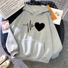 (Gray, XL) Hoodie With Feminine Graphic Design And Long Sleeves For Daily Spring Wear