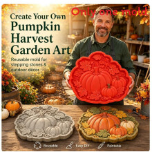 (Pumpkin) Garden Stone Stepping Mold With Butterfly Bee Pumpkin Design For Craft Projects