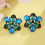 (Blue) Bloom Chic Earrings Alloy Material Irregular Pattern Bridal Wear Formal Events 1