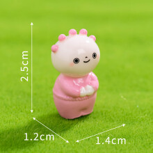 (Pink)Estatuetas de animais de resina estilo desenho animado fofo para mesa e decoração de carro